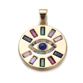 Bunte Evil Eye Halskette mit funkelnden Zirkonia Kristallen und goldener Beschichtung - CX140-12 Bunter Zirkon-Blick