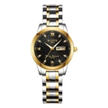 Orologio classico in acciaio bicolore argento e oro con quadrante nero - Donna Bicolore Quadrante Nero