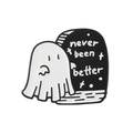 Detail of funny ghost and never been better tombstone enamel pin with smooth metal finish - Ghost Tombstone-Never Been Better