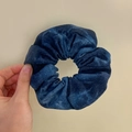Elegant blue tie-dye denim lace scrunchie hair tie for women stylish hair accessory - Q701-1 Denim Blue Tie Dye