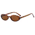 Retro ovale zonnebril met schildpadmontuur en donkerbruine lenzen voor dames - Schildpad Frame