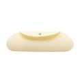 Portable cream silicone makeup brush travel case with secure silver snap button closure - Old Yellow