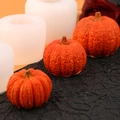3D pumpkin silicone mold with realistic textures for DIY Halloween candle and cake decor - 1#2#3# 3-Piece Set / Clear