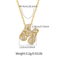 Detail view of M letter pendant size 1.86cm and weight 5.2g gold chain necklace - Letter M Style (KN0422-M)
