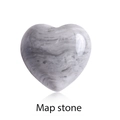 Polished map stone heart-shaped crystal ornament with natural grey marble texture - Map Stone