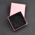 Pink square jewelry gift box with black foam insert for crystal vanity mirror - Pink Mirror Box