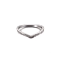 Eleganter V-förmiger Wishbone-Ring in Silber-Finish mit funkelnden Zirkonia-Steinen - US 6 / Silber (KR82471-GC)