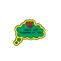 Cartoon bear and green cloud enamel pin with I SMILE JUST THINKING OF YOU message - Thinking Of You Bear