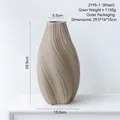 Jarrón moderno de cerámica caqui con relieve ondulado y acabado mate elegante - 2195-1 Alto / Caqui