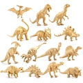14-delige set realistische gouden dinosaurusmodellen inclusief T-Rex en Pterosauriër - 14-delige Set (Gouden Set)