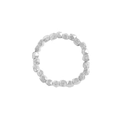 Eleganter S925 Sterling Silber Ring mit unregelmäßigen facettierten Perlen Design - Glänzendes Silber Gehämmerter Stil (JZ784)
