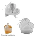 Moule en silicone en forme de cœur pour bougies et résine avec texture striée interne - Moule à Boîte de Rangement Coquille