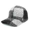 Berretto da baseball invernale a quadri in pile spesso e caldo per donna, elegante - Regolabile / Grigio Chiaro a Scacchi