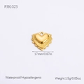 Waterdichte 18k vergulde hart zonnestraal hanger 17mm hypoallergene ketting bedel - PJ91023 Hart Zonnestraal