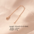 Detailed view of rose gold stainless steel extension chain with lobster clasp and parameters - Rose Gold Plated 4 Segments