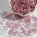 Perline in vetro a tubo rosa foderate d'argento 2x7mm per gioielli fai-da-te - Rosa