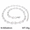 Collana a maglie infinity in acciaio inossidabile argento 500x8mm con moschettone - Collana / Color Acciaio