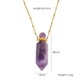 Modische Amethyst-Halskette mit violettem Hexagon-Anhänger und vergoldeter Stahlkette - Parfümflasche