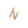 Letter N pendant with white and pink pearls on a gold-plated base for jewelry - Pearl Letter N - Pink