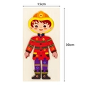 Wooden 3D firefighter puzzle toy for kids with 10 numbered pieces for early learning - Firefighter