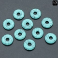 Set of nine turquoise style donut beads with black marble veins for DIY jewelry - 18mm Synthetic Blue Turquoise (Single)