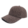 Detailed close-up of leopard print baseball cap featuring vintage distressed worn-out holes - M (56-58cm) / Small Leopard Distressed / Light Coffee