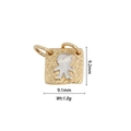 Square 18k gold plated pendant featuring boy relief, size 9.2mm by 9.1mm, 1g weight - DZ-1139-Gold Edge Silver Boy