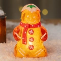 Leuchtende Lebkuchenmann-Weihnachtsdekoration mit rotem Schal und warmem LED-Licht - Weihnachten Roter Schal Lebkuchenmann / 6.5cm*4cm*10.5cm