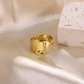 Gold plated stainless steel open ring featuring a bold capital letter J design - Letter J / Gold