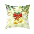 Christmas pillow case with golden bells red ribbon bow and festive pine branch - Multicolor Baubles