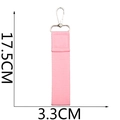 Detailed dimensions of pink woven ribbon strap with metal clasp, 17.5CM by 3.3CM - Large / Pink