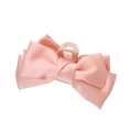 Elegant large pink satin bow claw clip for hair styling with smooth silk texture - Pink
