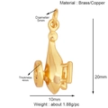 Technical dimensions of brass airplane pendant: 20x10mm size and 1.88g weight details - K729169-20mm Smooth Pendant
