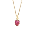 Collier avec pendentif fraise en émail rose fuchsia et sa fine chaîne dorée élégante - 2# Mûre Violette