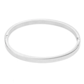 Brazalete ovalado de acero inoxidable plateado con cierre de bisagra pulido minimalista - 4mm / Color Acero