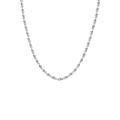 Minimalist silver 925 olive-shaped metal bead chain necklace with polished finish - 925 Silver / Silver Chain