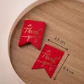 Red swallowtail gift tags with gold foil Thank You lettering and decorative heart patterns - Bronzing Banner Shape Thank You - Red - 4.5*6.4cm