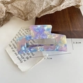 Morandi marble pattern acetate hair claw clip in colorful rectangular hollow design - Medium / Purple Floral Medium