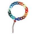 Close-up of colorful resin chain links on a multi-color DIY phone wrist strap - SL1859-Multicolor Combination Chain