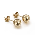 Minimalist spherical stud earrings in high-polished gold finish for women - 8mm / Gold