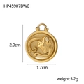 Pendentif zodiaque plaqué or 18K avec relief d'étoiles pour la création de bijoux - Vierge