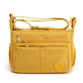 Bolso bandolera amarillo para mujer en nailon impermeable con diseño de múltiples bolsillos - Amarillo