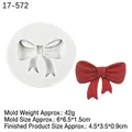 Moule en silicone blanc avec nœud rouge pour décoration de gâteau et loisirs créatifs - Modèle 2 / Gris