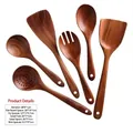 6-piece acacia wood kitchen utensil set including spatulas and spoons with natural grain - Confusa Acacia 6-Piece Set / Approx. 530g