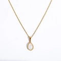 Elegante goldene Tropfenhalskette mit einem Wassertropfen-Opal-Anhänger für Damen - Einlagiger Wassertropfen Opal / Gold