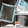 Blue binder jewelry storage case with 80 card slots and 20 clear sealed bags - Blue 5-inch 80 Slots + 20 Bags