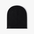Classic black knitted rabbit fur beanie hat for women with cozy thermal texture - Adjustable / Black