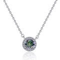 Collana in argento S925 con ciondolo in moissanite rotonda da 1 carato e corona di strass - Arcobaleno