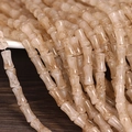 Bamboo shaped beige resin beads with brown spots for DIY bracelet and necklace making - 6x12mm Marbled Milk Coffee (1Pc)