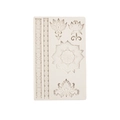 Molde de silicona beige con marcos florales para bordes de pasteles y figuras de chocolate - Gris